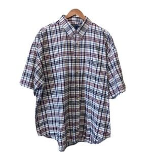 Salmon River Traders  Shirt Men's XL Check Short Sleeve Button Down 100% Cotton